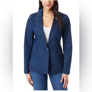 Gloria Vanderbilt Dark Blue Denim Blazer